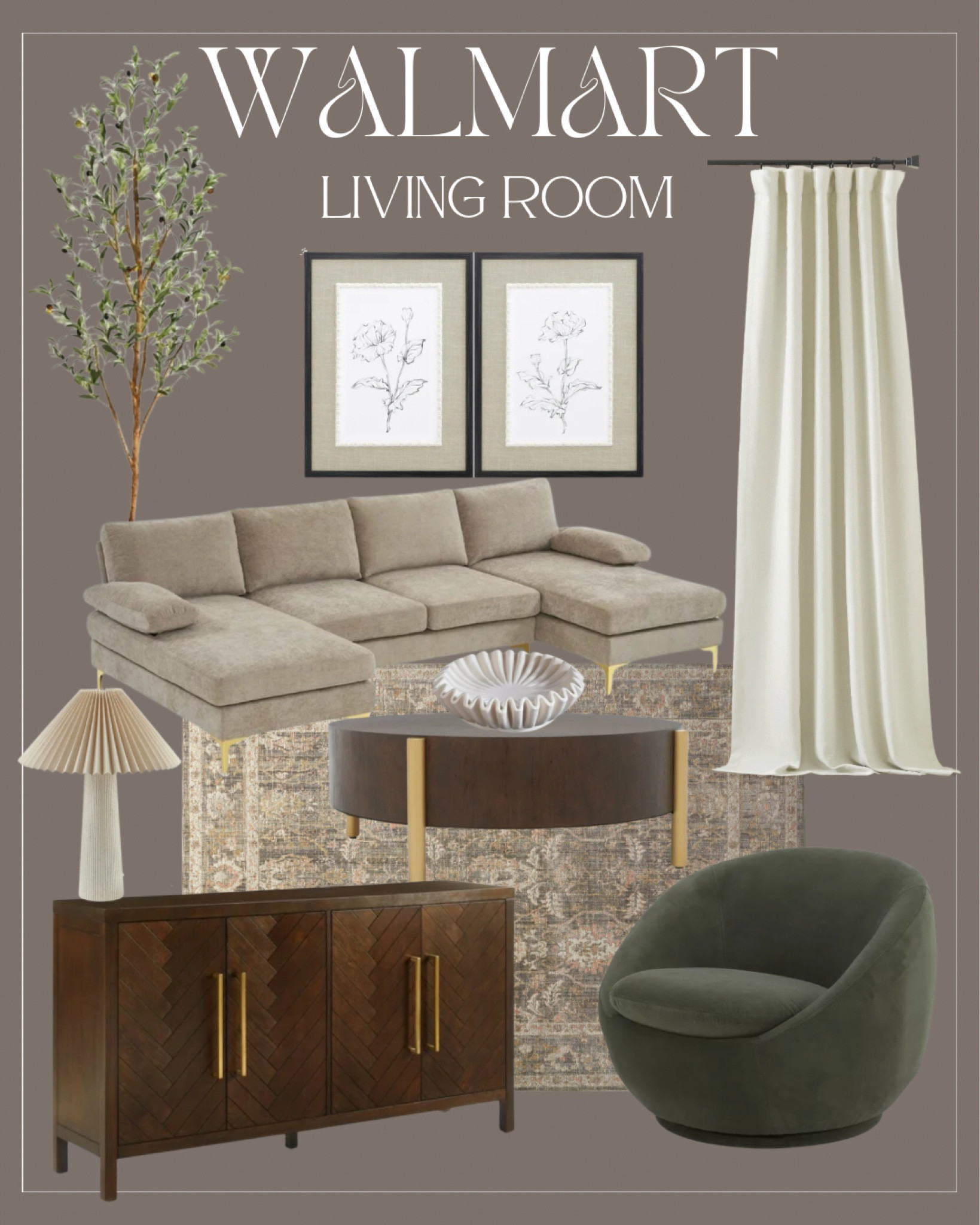 Affordable living room inspo with Walmart 

Living room inspiration, sectional, couch, coffee table, accent chair, sideboard, console table, furniture, area rug, curtains, faux tree, fake plant, wall art, lighting, lamp, home decor, home accents 

#LTKSummerSales #LTKStyleTip #LTKHome