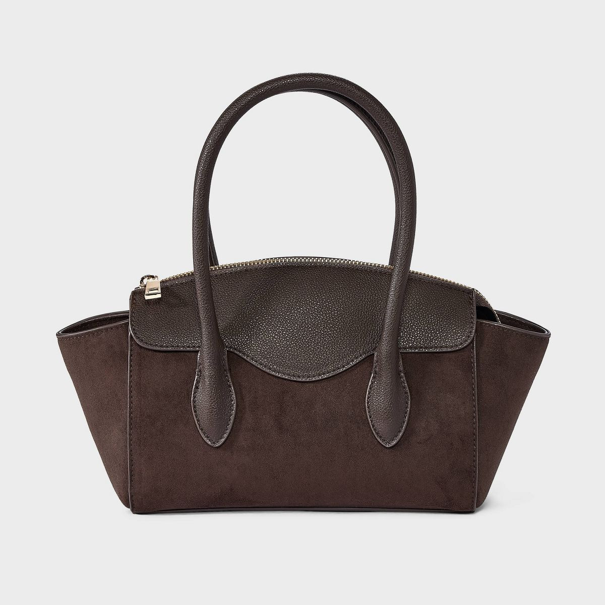 Faux Suede Small Winged Satchel - A New Day\u2122 Brown | Target
