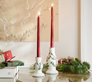 Ceramic Winter Berry Candle Holder | Pottery Barn (US)