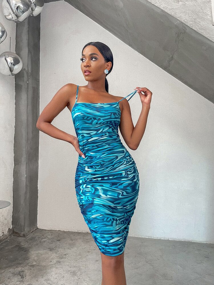 SHEIN SXY All Over Print Bodycon Dress | SHEIN