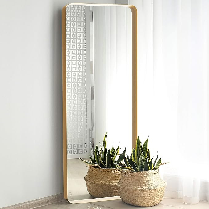 UPLAND OAKS Large Full Length Body Mirror for Floor & Wall in Bedroom - Metal Frame - Big & Tall ... | Amazon (US)