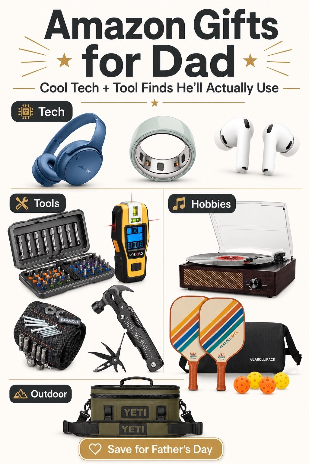 Looking for gifts for men that feel useful, fun, and not boring? This gift guide features cool tech gadgets, practical tools, audio favorites, hobby gear, and outdoor picks for dads, husbands, boyfriends, and hard-to-shop-for guys. Save this list for birthday, Father’s Day, Christmas, or last-minute gift inspiration. Amazon gifts for Dad, gifts for Dad, Amazon Father’s Day gifts, cool gifts for Dad, practical gifts for Dad