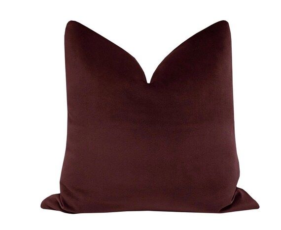 Signature Velvet // Merlot Pillow COVER ONLY | wine velvet | designer velvet | velvet pillow | th... | Etsy (US)