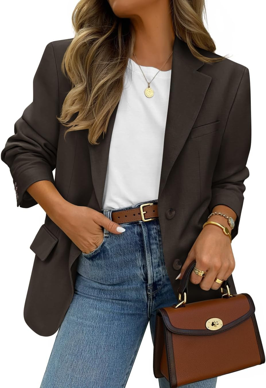ZESICA Women's Business Casual Lapel Suit Jacket Blazers | Amazon (US)