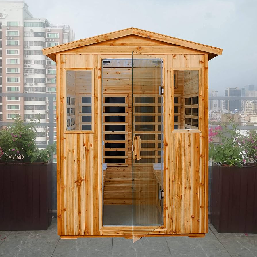 Saunas 904V Far Infrared Sauna, Outdoor Wooden Dry Sauna Low EMF (Hemlock Wood, 4-Person Size) | Amazon (US)
