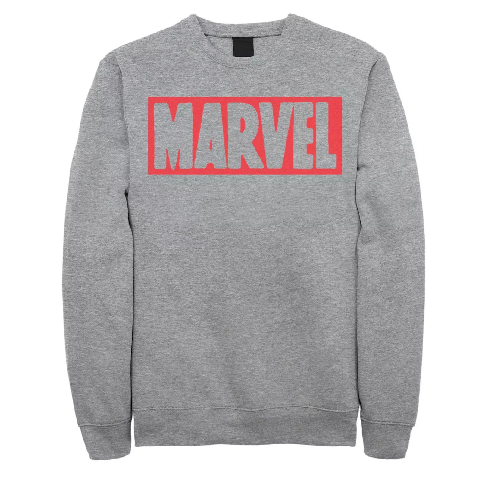 Men's Marvel Simple Brick Logo Outline Sweatshirt, Size: XXL, Med Grey | Kohl's