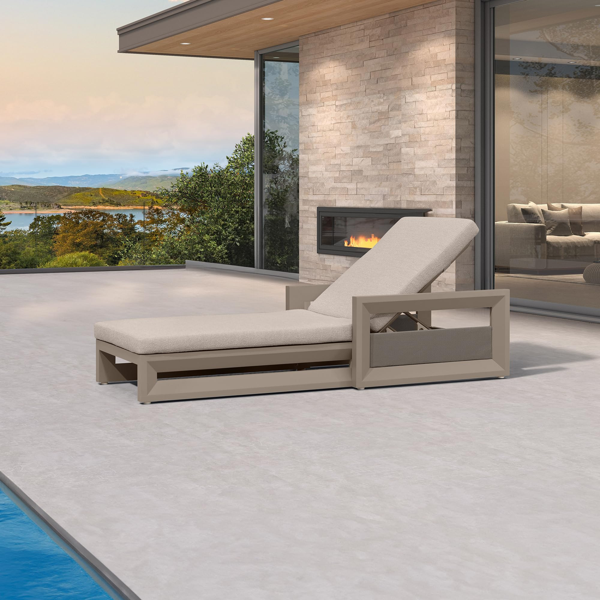 PURPLE LEAF Outdoor Chaise Lounge 2 in 1 Design Reclining Lounger Chair with Cushion Deluxe Alumi... | Amazon (US)