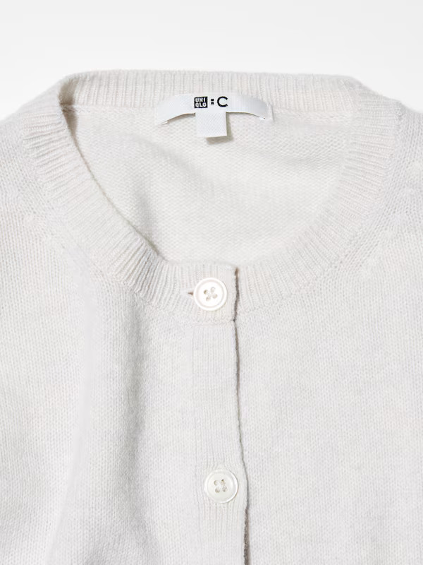 100% Cashmere Crew Neck Short Cardigan | UNIQLO (UK)