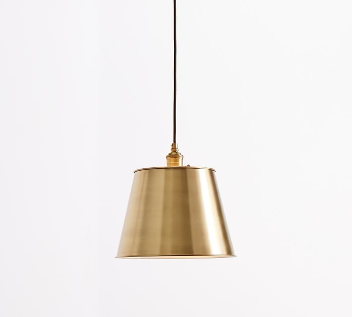 Tapered Metal Shade Cord Pendant | Pottery Barn (US)