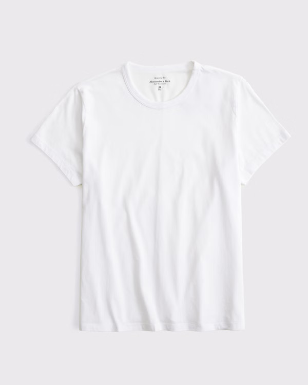 Essential Polished Body-Skimming Tuckable Tee | Abercrombie & Fitch (US)
