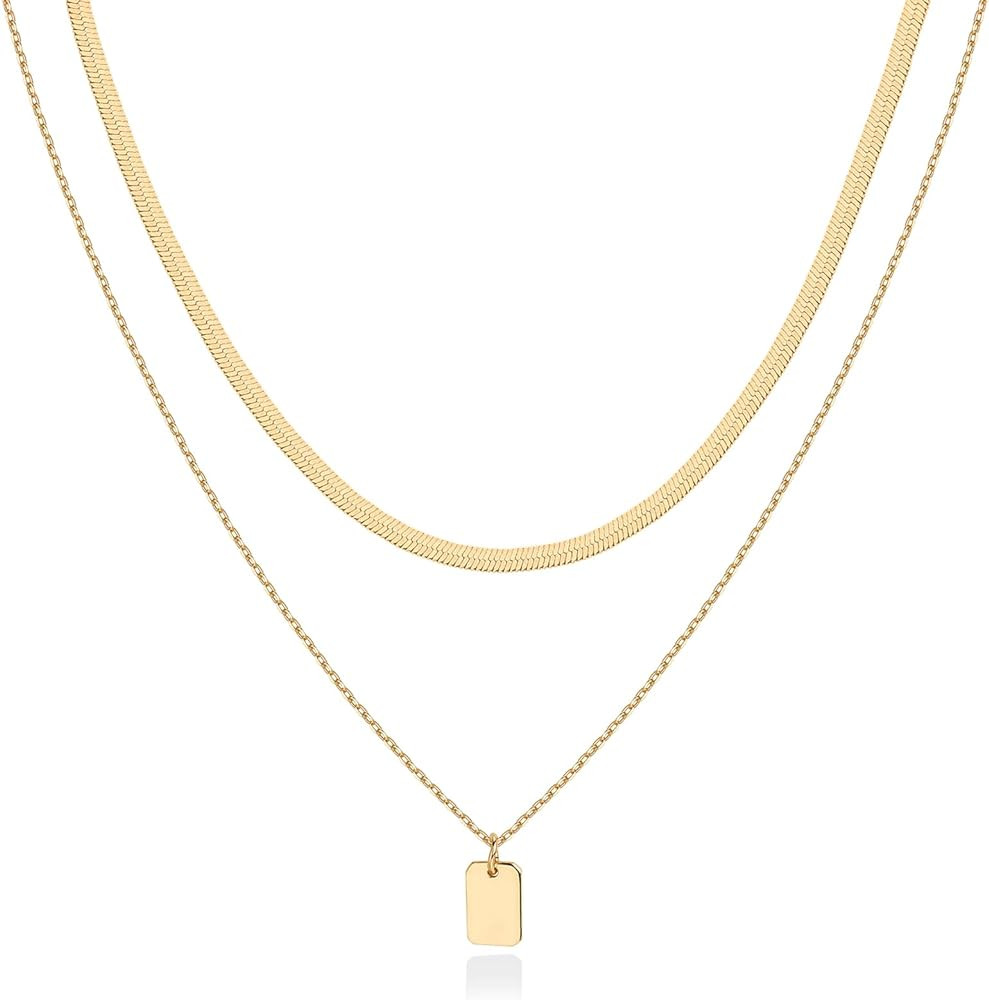 PAVOI 14K Gold Plated Layering Necklaces | Stylish Minimalist Design Pendant Necklaces | Butterfl... | Amazon (US)