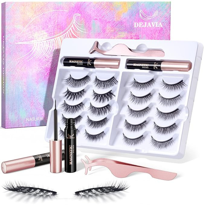 Magnetic Lashes [10 Pairs], Premium Natural Looking, Reusable Lightweight Wispy Strong Magnetic E... | Amazon (US)