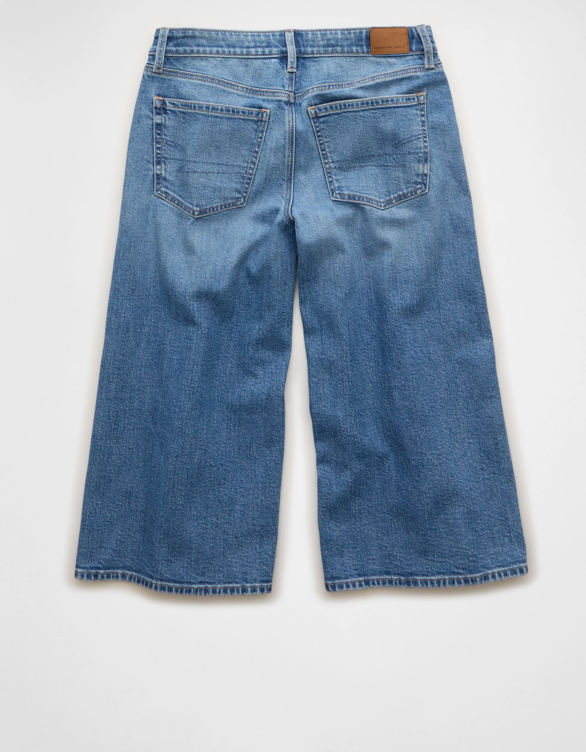 AE Dreamy Drape Stretch Mid-Rise Culotte Jean | American Eagle Outfitters (US & CA)