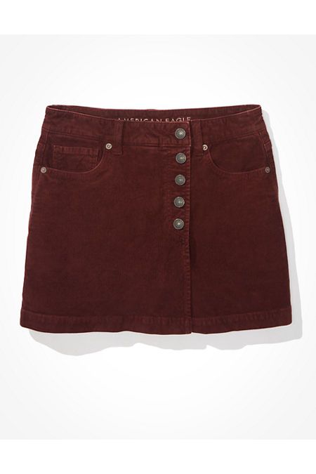 AE Corduroy Mom Skort Women's Wineberry 00 | American Eagle Outfitters (US & CA)