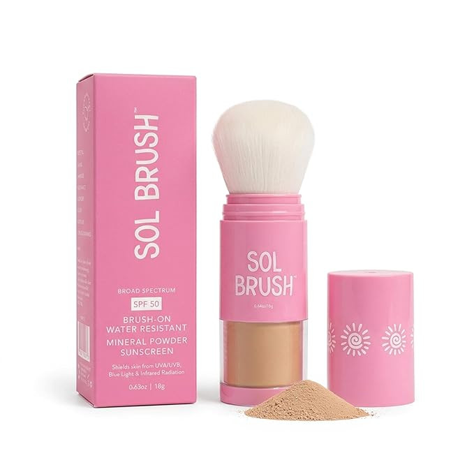 SPF 50 Mineral Sunscreen Powder, Broad Spectrum UVA/UVB Protection Sunscreen, Mess Free Brush On ... | Amazon (US)