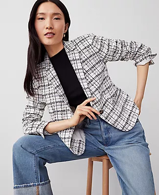 Ann Taylor The Newbury Blazer in Plaid Tweed | Ann Taylor (US)