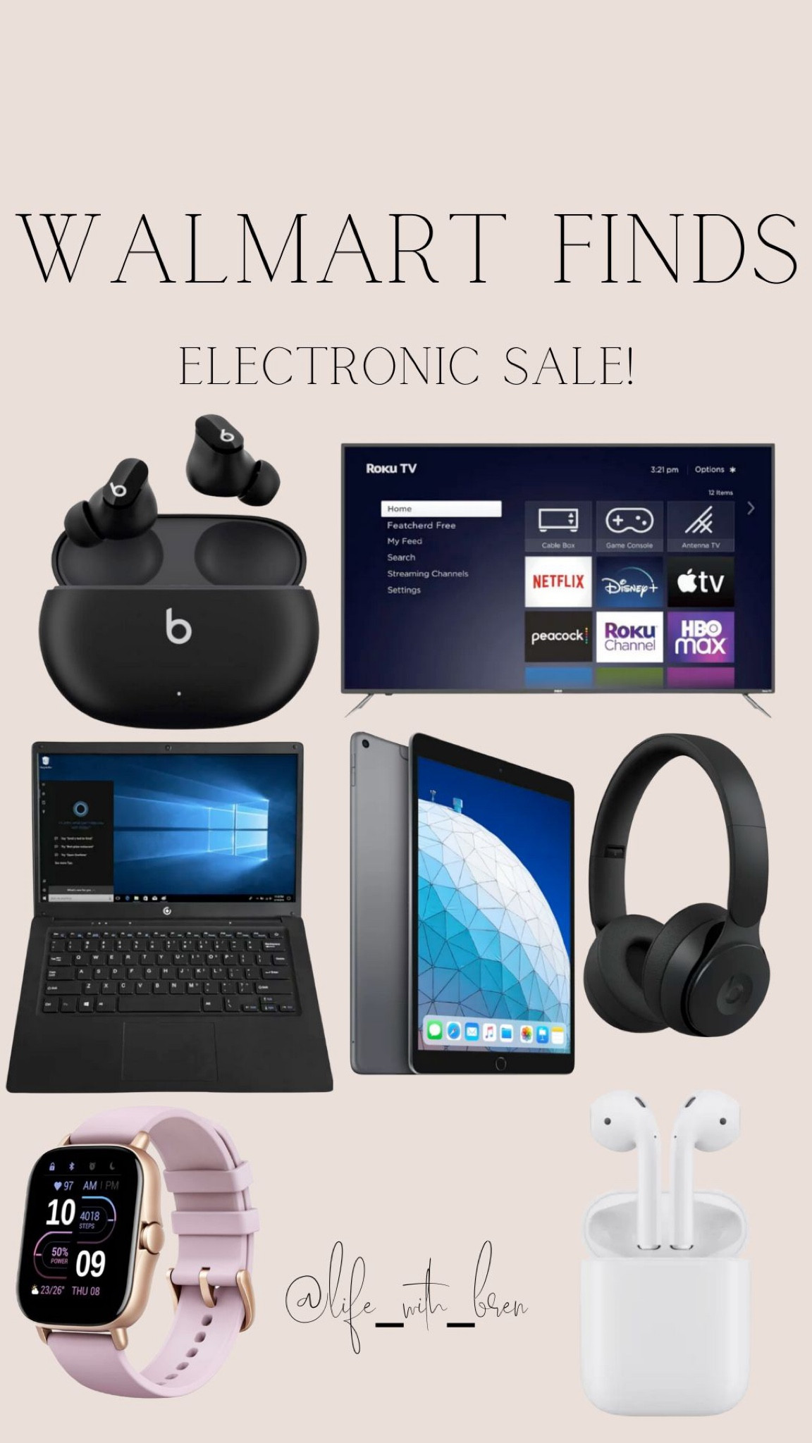 Walmart electronic sale, laptop, beats headphones, ear buds, air pods, smart watch, smart tv, iPad sale

#LTKsalealert #LTKSeasonal #LTKHoliday