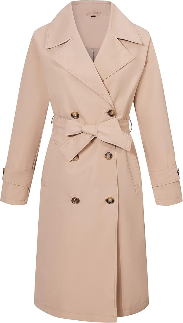 RISISSIDA Women Trench Coats Double-Breasted Spring and Fall Fashion,Water Resistant Loose Oversi... | Amazon (US)