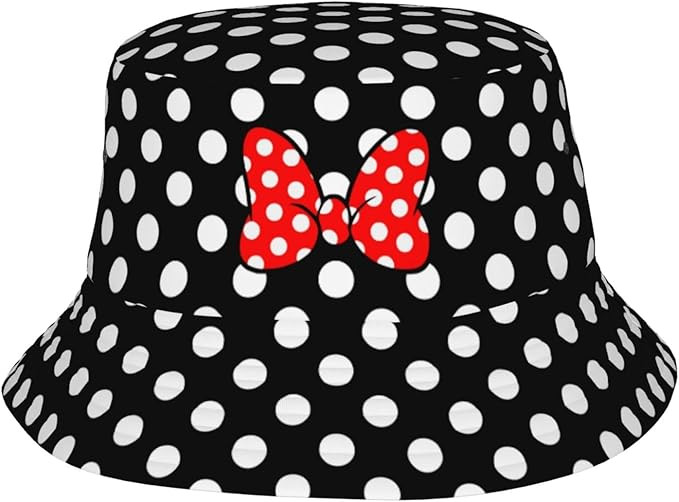 Fashion Polka Dot Bucket Hat Cute Red Bow Sunhat Packable Summer Unisex Outdoor Fisherman Hat for... | Amazon (US)