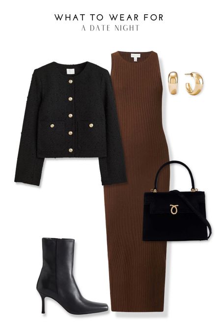 An evening look 🫶

Black boucle jacket, brown midi dress, top handle bag, heeled boots

#LTKeurope #LTKSeasonal #LTKstyletip