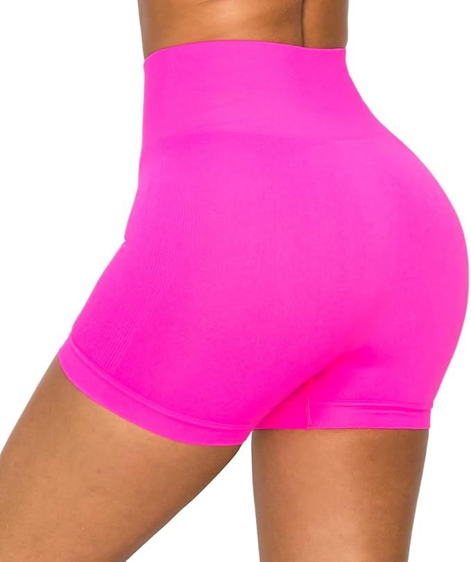 ALWAYS Women's High Waist Bike Shorts - Athletic Workout Tummy Control Stretch Running Yoga Pants | Amazon (US)