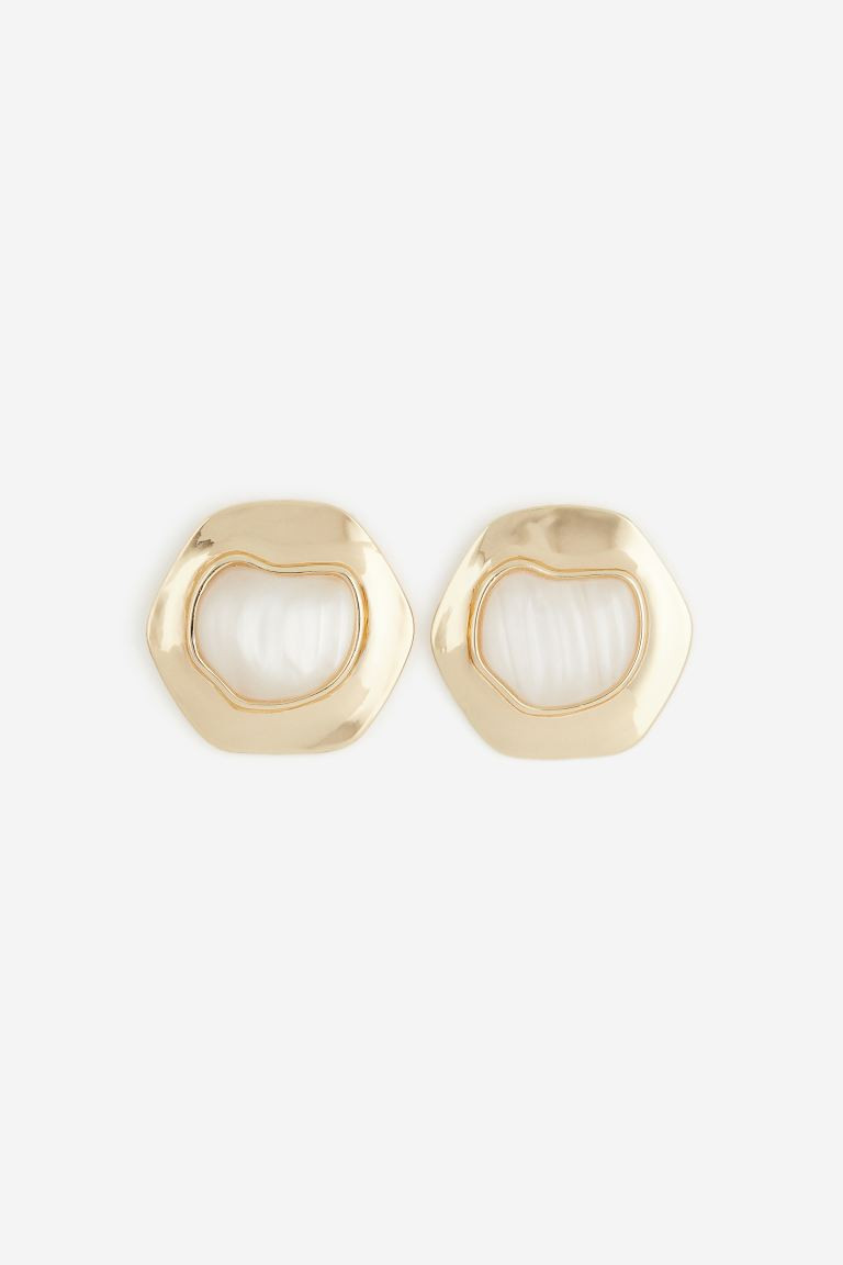 Boucles d'oreilles - Doré/blanc - FEMME | H&M FR | H&M (FR, IT, ES, PT, BE)