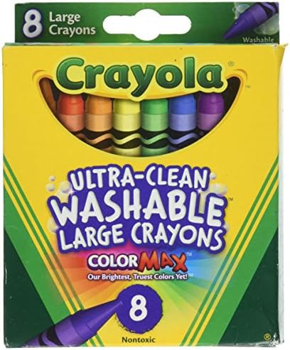 Crayola Washable Crayons, Large, 8 Colors - 2 Packs | Amazon (US)