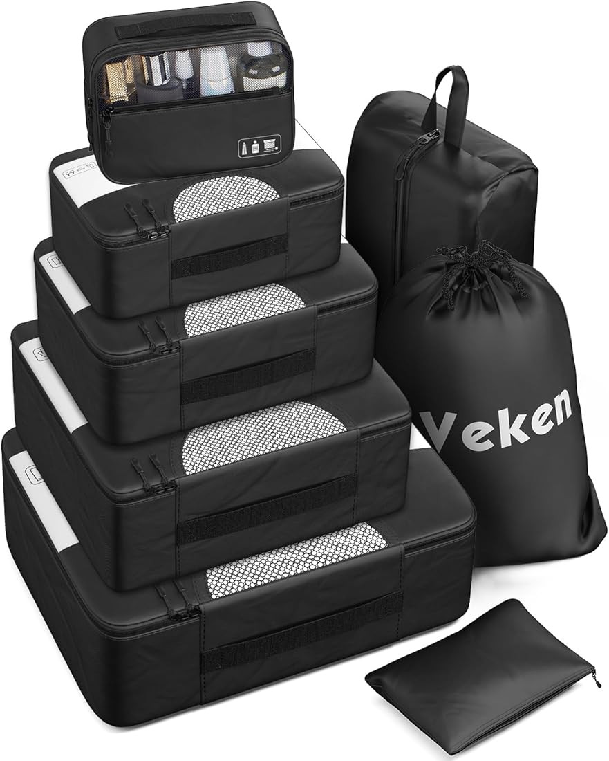 8 Set of Various Colored Packing Cubes for Carry on Suitcase in 4 Sizes(Extra Large, Large, Mediu... | Amazon (US)