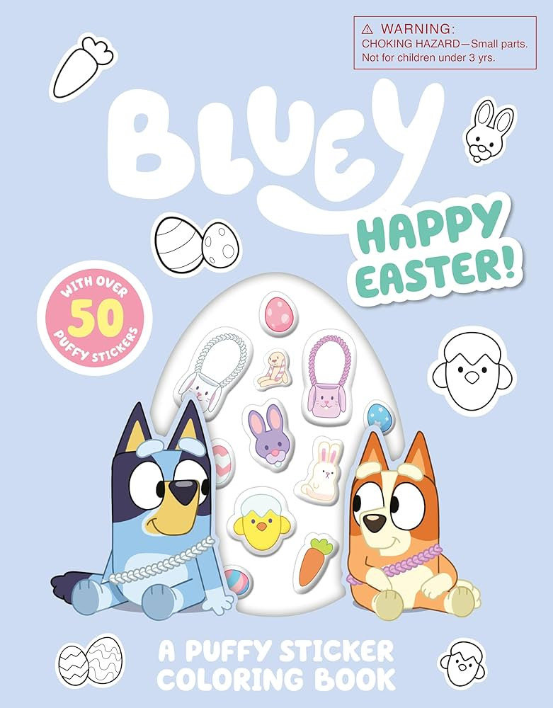 Bluey: Happy Easter! A Puffy Sticker Coloring Book: With Over 50 Puffy Stickers | Amazon (US)