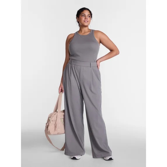 Avia Women's and Women's Plus Interlock Wide Leg Trousers, 31" Inseam, Sizes XS-4X | Walmart (US)