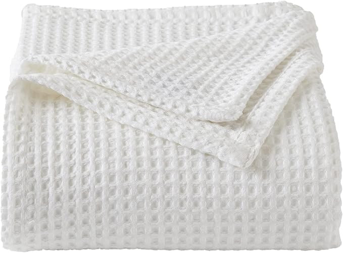 100% Cotton Waffle Weave Bed Blanket | Soft, Breathable, and Lightweight Blanket for All-Season |... | Amazon (US)