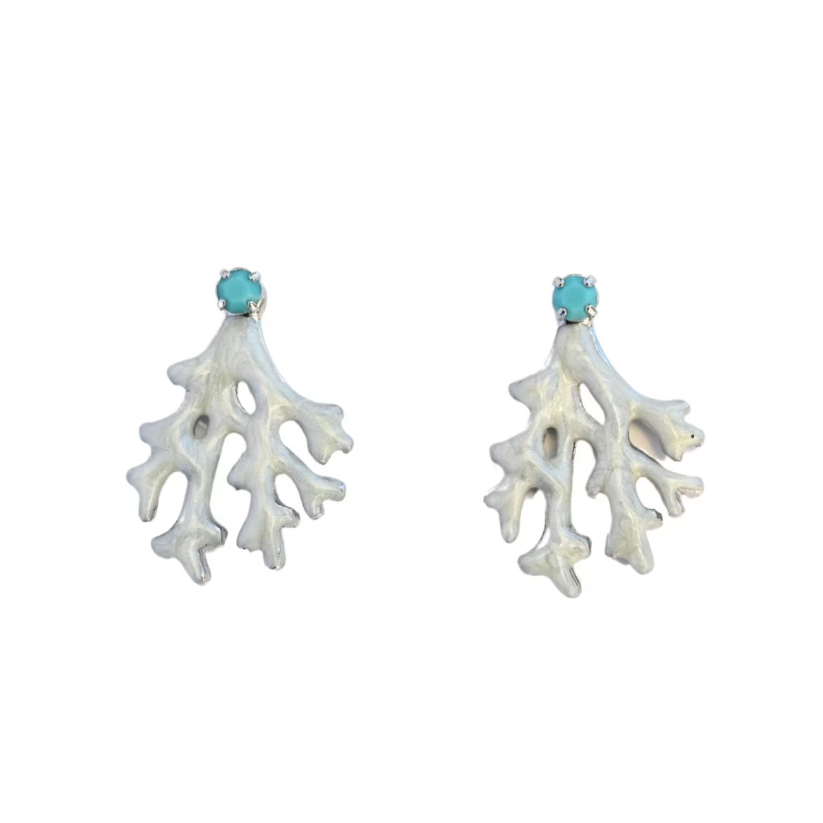 The Pink Reef Mini Coral Earring In Pearl | Wolf & Badger