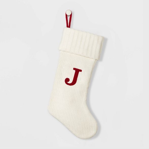 Knit Monogram Christmas Stocking White - Wondershop™ | Target