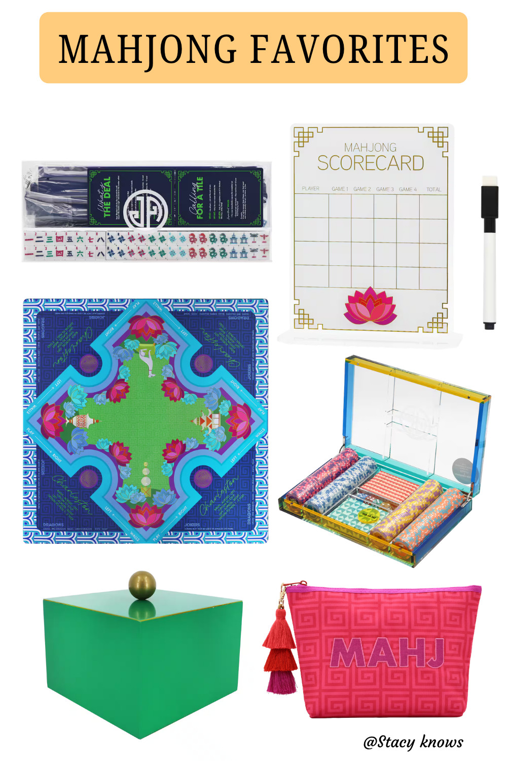 Obsessed with the details of this Mahjong set! Whether you're a seasoned player or just love a chic addition to your coffee table, these pieces are a total showstopper. Perfectly curated for game night or as a stunning gift.

Shop my favorite set here:
#Mahjong #GameNight #AestheticHome #MahjongSet #HomeDecor #GameNightInspo #LTKHome #LTKGiftGuide #HostessGift #GameNightStyle 

 #LTKFestival #LTKstorytime #LTKSeasonal