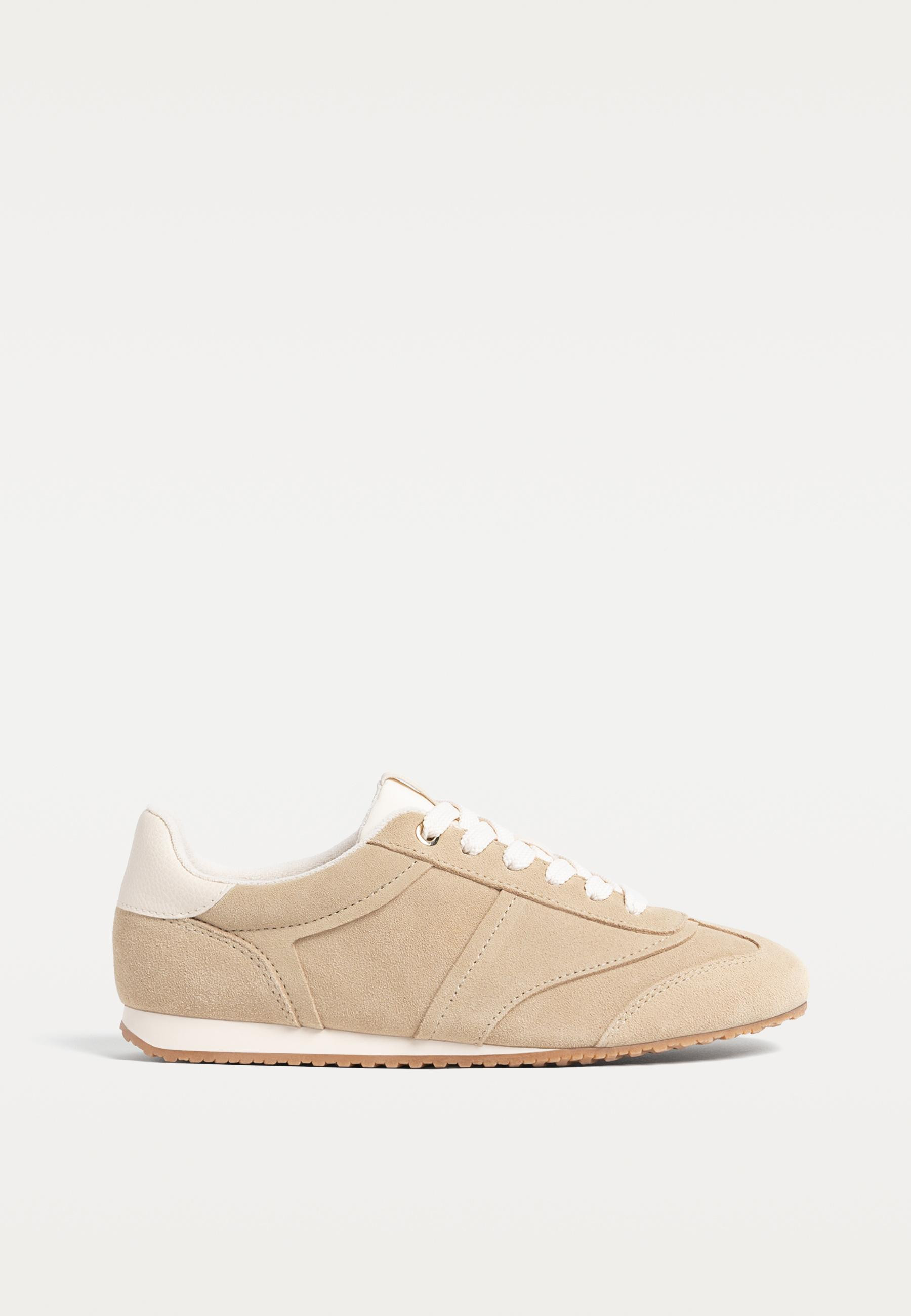 Soft leather trainers - Women's All | Stradivarius United Kingdom | Stradivarius (UK)