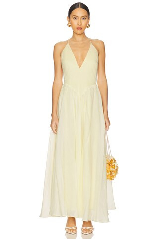 Bardot Arletha Halter Maxi Dress in Canary Yellow from Revolve.com | Revolve Clothing (Global)