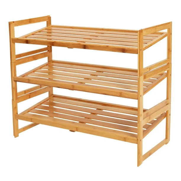 Better Homes & Gardens Bamboo 3 Tier Shoe Rack - Walmart.com | Walmart (US)