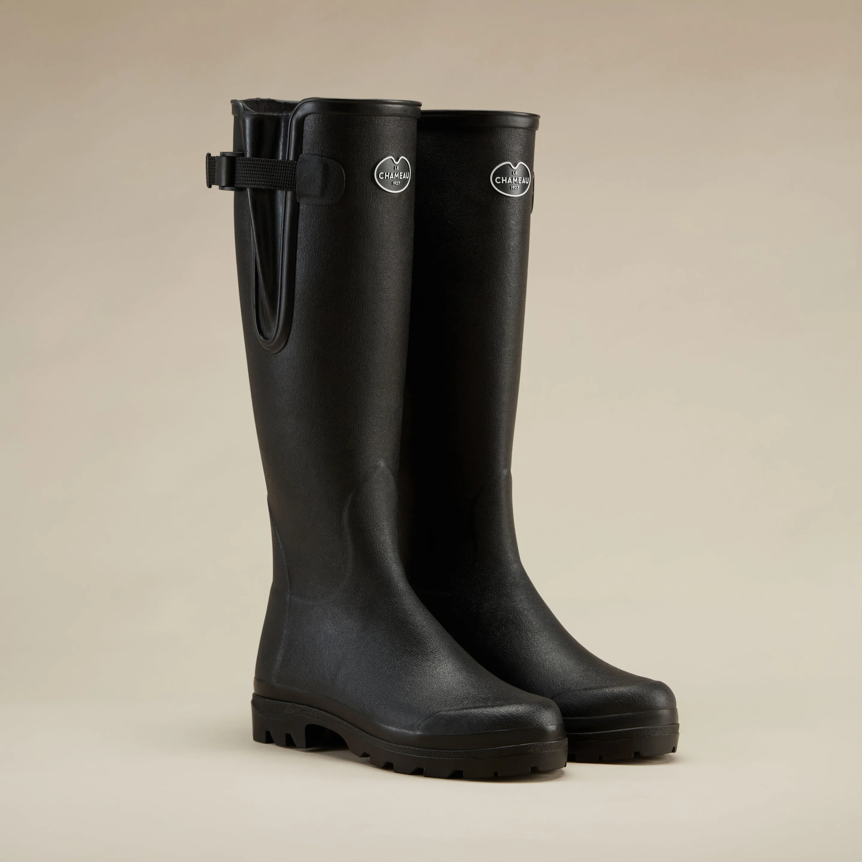 Women's Vierzon Jersey Lined Wellington Boot Black | Le Chameau