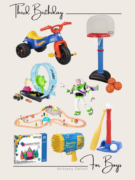 Toddler boy toys, third birthday gifts, second birthday gifts, gifts for boys, toddler bike, bubble gun, hot wheels, toddler baseball, toddler basketball, buzz Lightyear, Magna-Tiles, train track toy, Amazon finds, target finds
#LTKGiftGuide

#LTKfamily #LTKkids