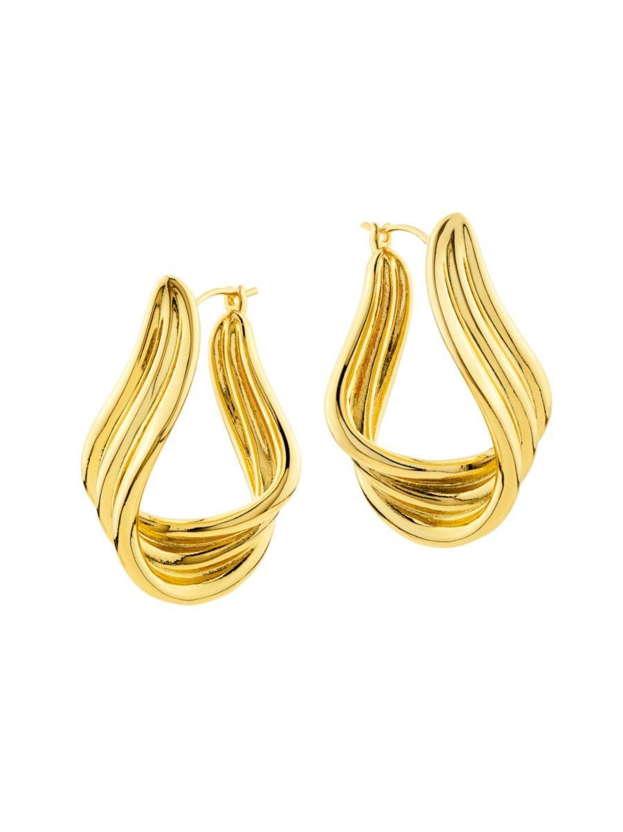 Shashi Lynx 14K Gold-Plated Hoop Earrings | Saks Fifth Avenue