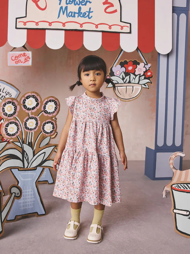 Green Floral Tiered Jersey Dress (3mths-7yrs) | Next US