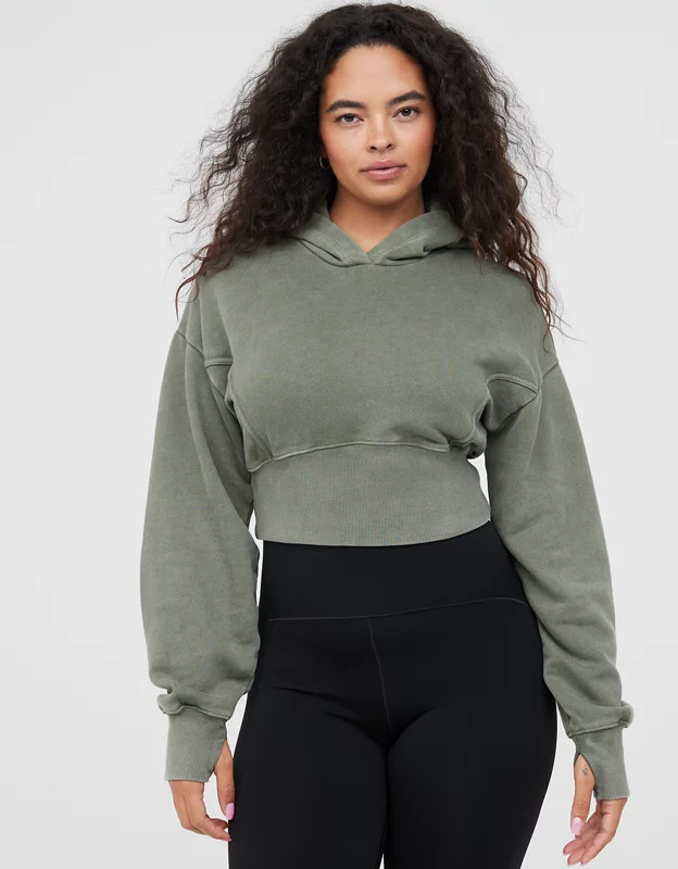 OFFLINE By Aerie Throw-Back Cropped Sweatshirt | Aerie