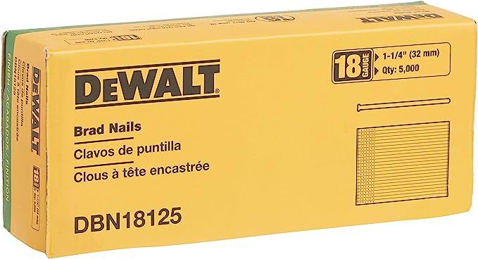 DEWALT Brad Nails, Heavy Duty, 18GA, 1-1/4-Inch, 5000-Pack (DBN18125) | Amazon (US)