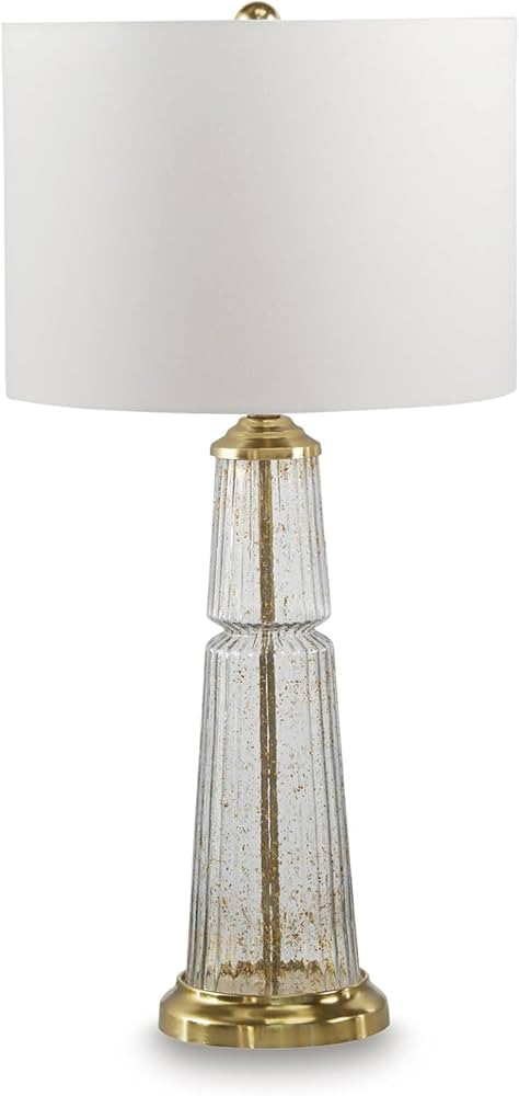 Signature Design by Ashley Bakersboro Coastal Metal Table Lamp with 3-Way Switch, Clear & Metalli... | Amazon (US)