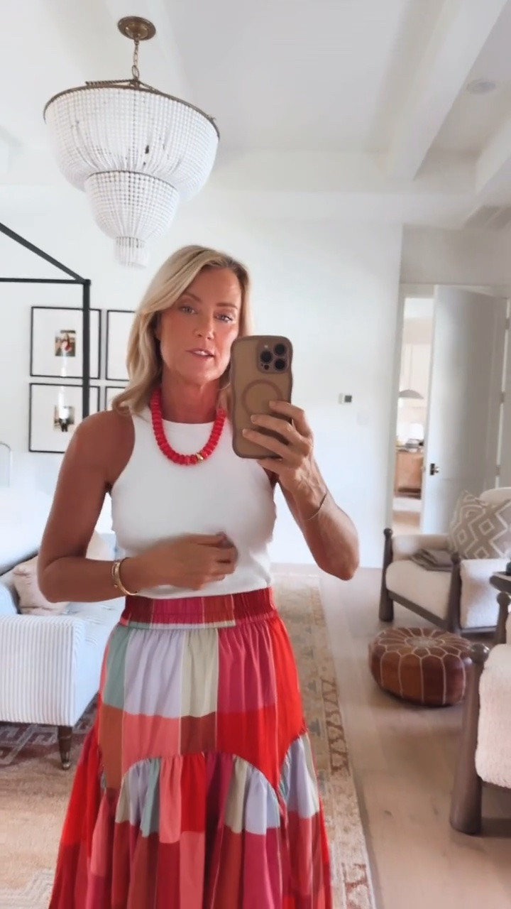 How darling is the pattern on this color block skirt?! Pairs perfectly with these tanks from Amazon with a built in bra. 
Tank: small
Skirt: small

#LTKootd #LTKOver40 #LTKSeasonal