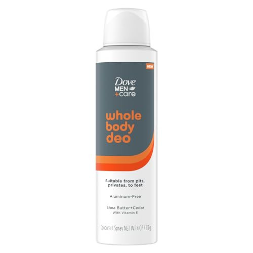 Dove Men+Care Whole Body Deo Aluminum-Free Deodorant Spray Shea Butter + Cedar Suitable from Pits, Privates, to Feet with Vitamin E 4 oz | Amazon (US)
