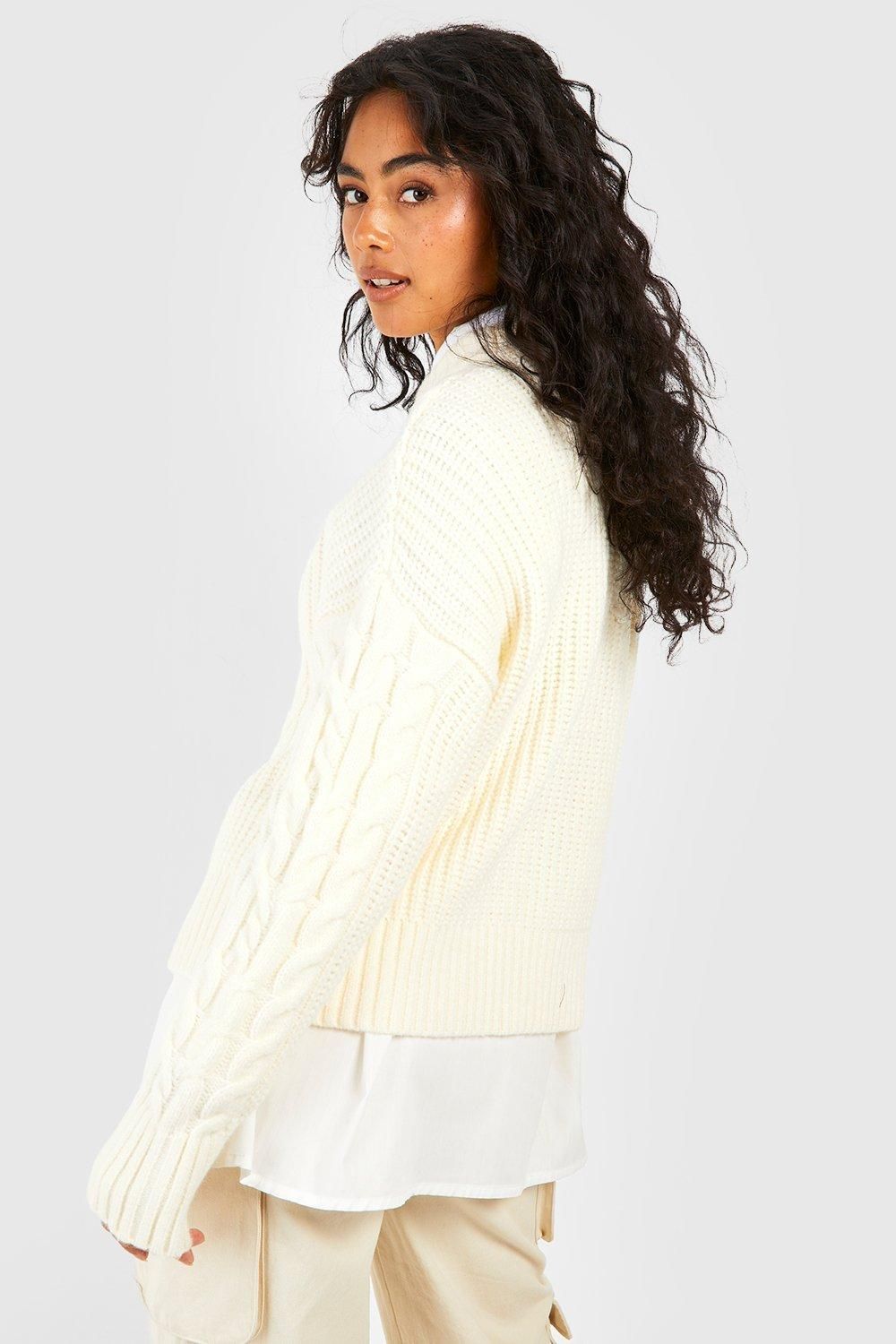 Soft Chunky Cable Knit Sweater | boohoo (US & Canada)
