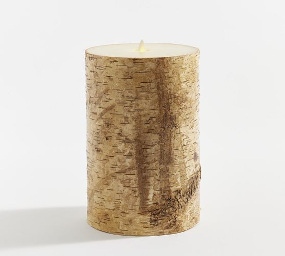 Flameless Birch Pillar Candles | Pottery Barn (US)