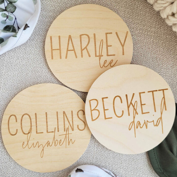 Personalized Baby Name Wood Announcement | Block | Caden Lane
