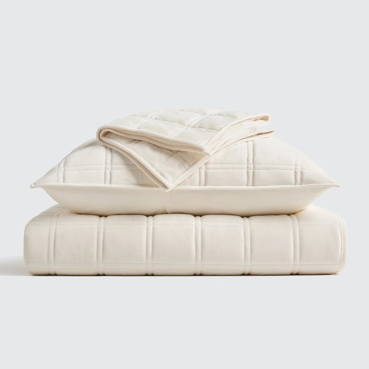 Double Box Stitch Velvet Quilt set | Wayfair North America